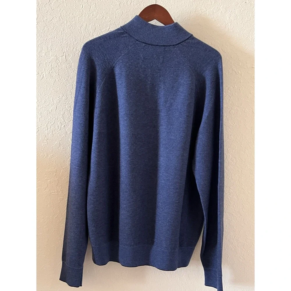Maker & Company Clothier Merino Sweater Mens Extra Large XL Blue‎ 1/4 Button